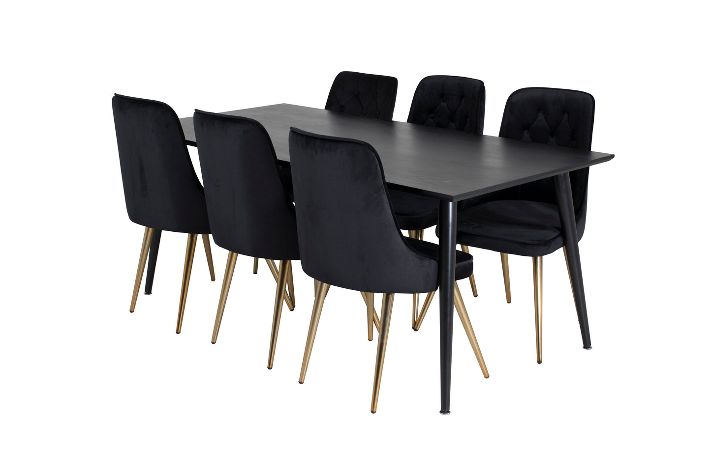 Dipp Matbord med Velvet Deluxe Stolarna Matgrupp