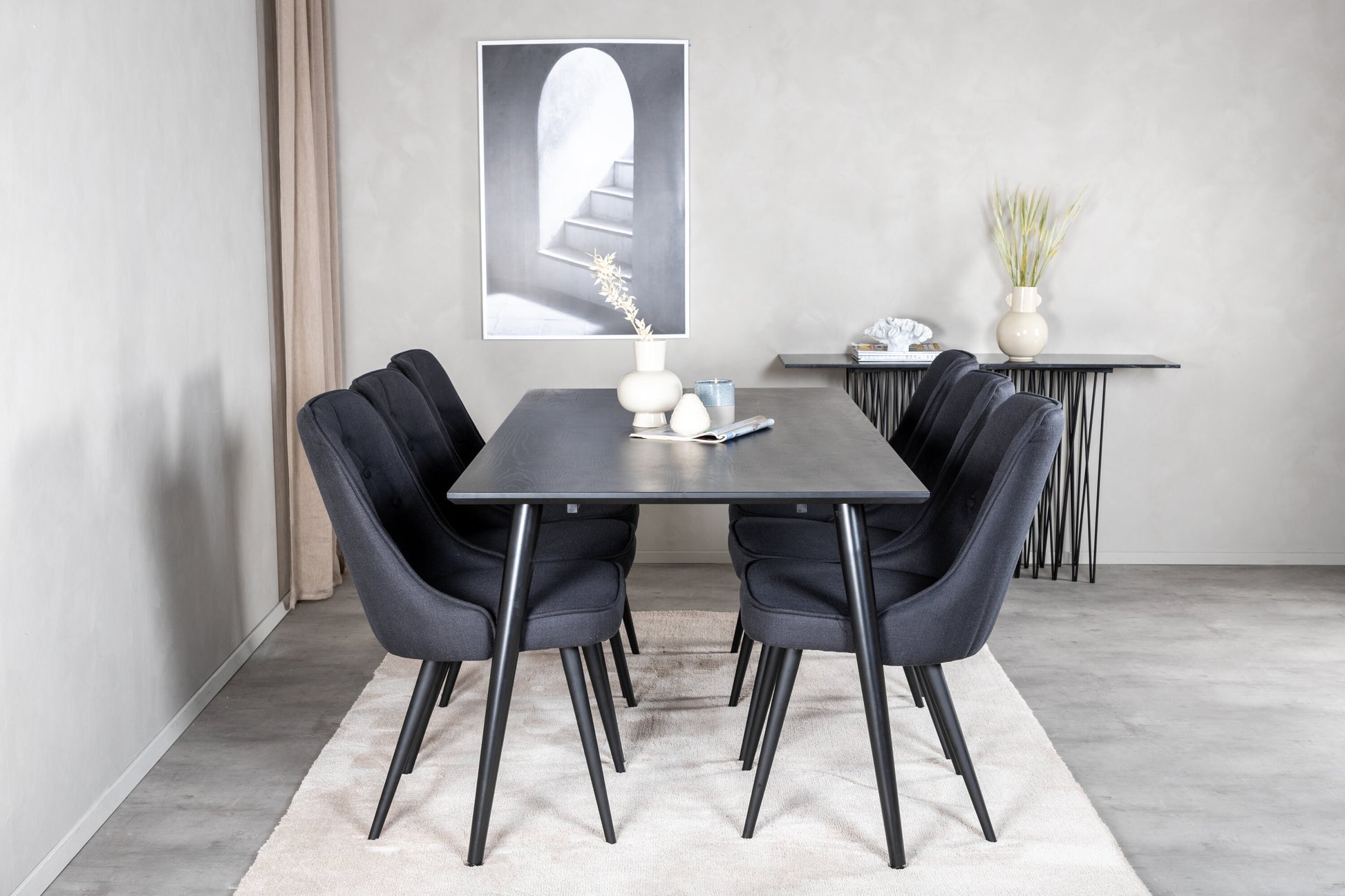 Dipp Matbord med Velvet Deluxe Stolarna Matgrupp