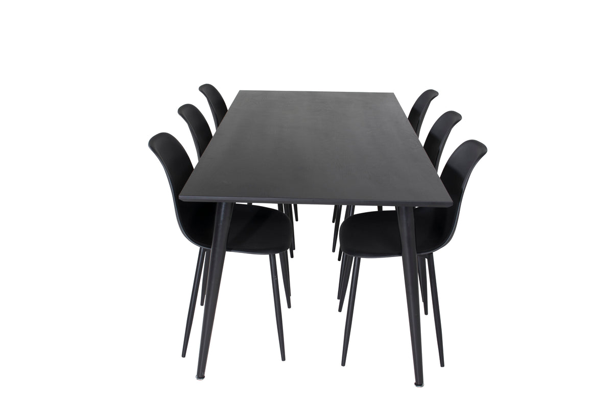 Dipp Matbord med Polar Stolarna – Bord: 75,5x180x90 Stol: 58x81x45,5