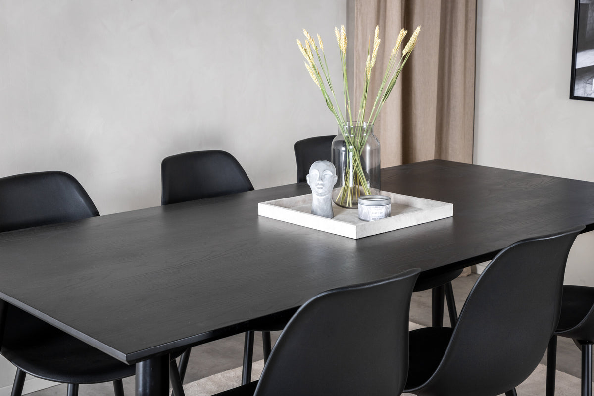 Dipp Matbord med Polar Stolarna – Bord: 75,5x180x90 Stol: 58x81x45,5