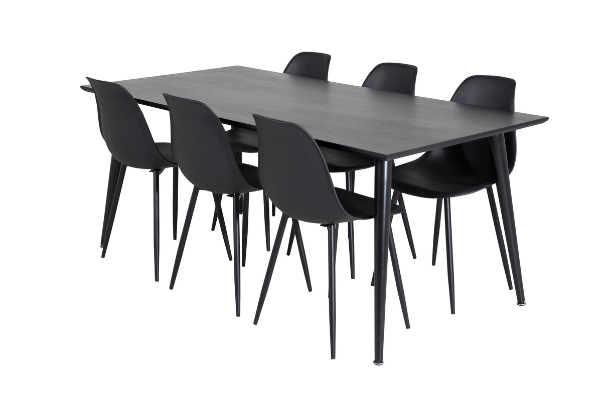 Dipp Matbord med Polar Stolarna – Bord: 75,5x180x90 Stol: 58x81x45,5