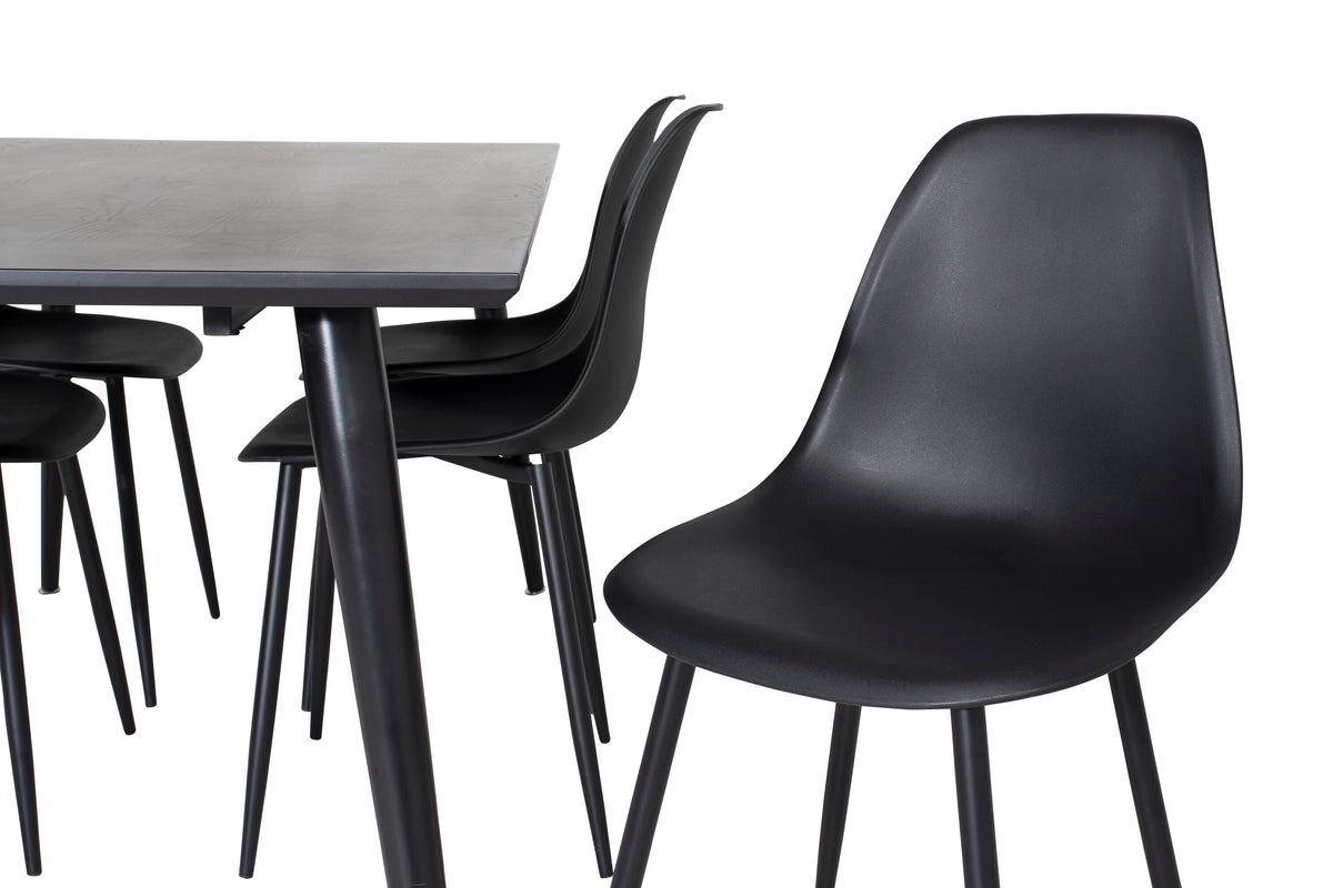 Dipp Matbord med Polar Stolarna – Bord: 75,5x180x90 Stol: 58x81x45,5