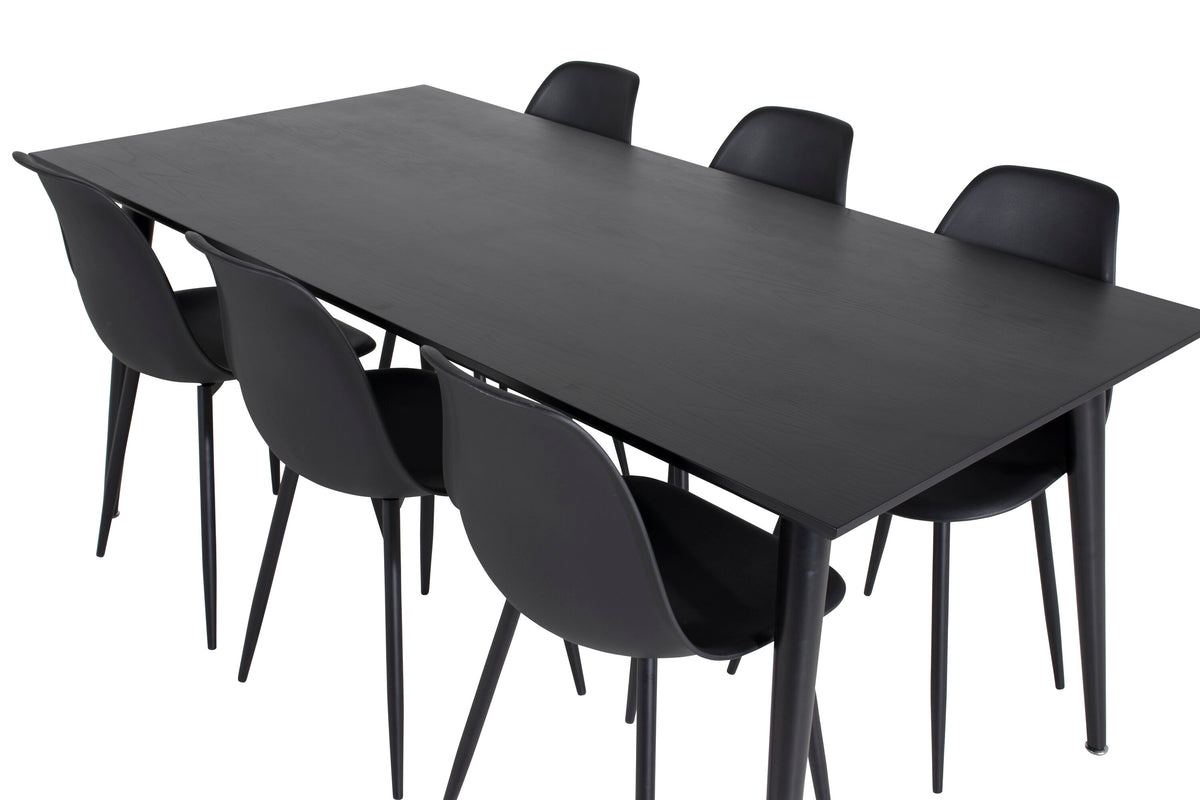 Dipp Matbord med Polar Stolarna – Bord: 75,5x180x90 Stol: 58x81x45,5