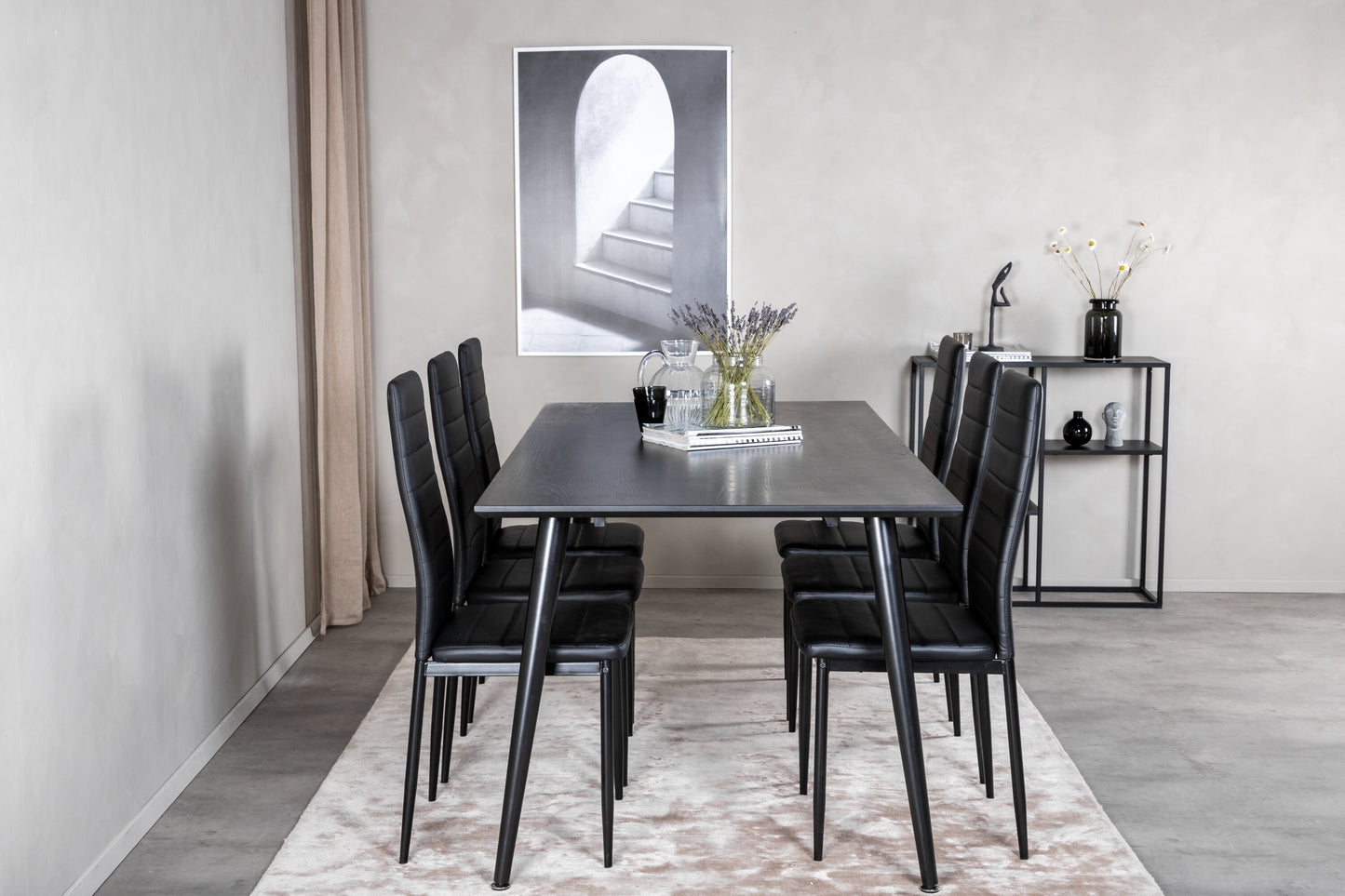 Dipp Matbord med Slim Stolarna Matgrupp