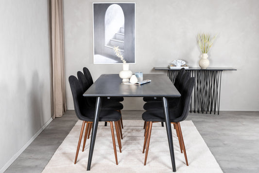Dipp Matbord med Polar Stolarna – Bord: 75,5x180x90 Stol: 53x87x44