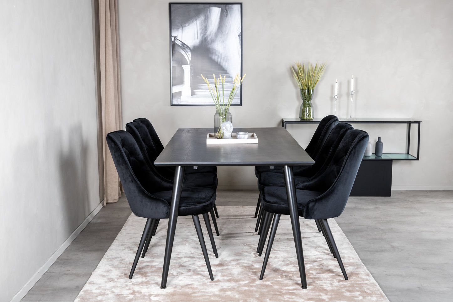 Dipp Matbord med Velvet Deluxe Stolarna Matgrupp