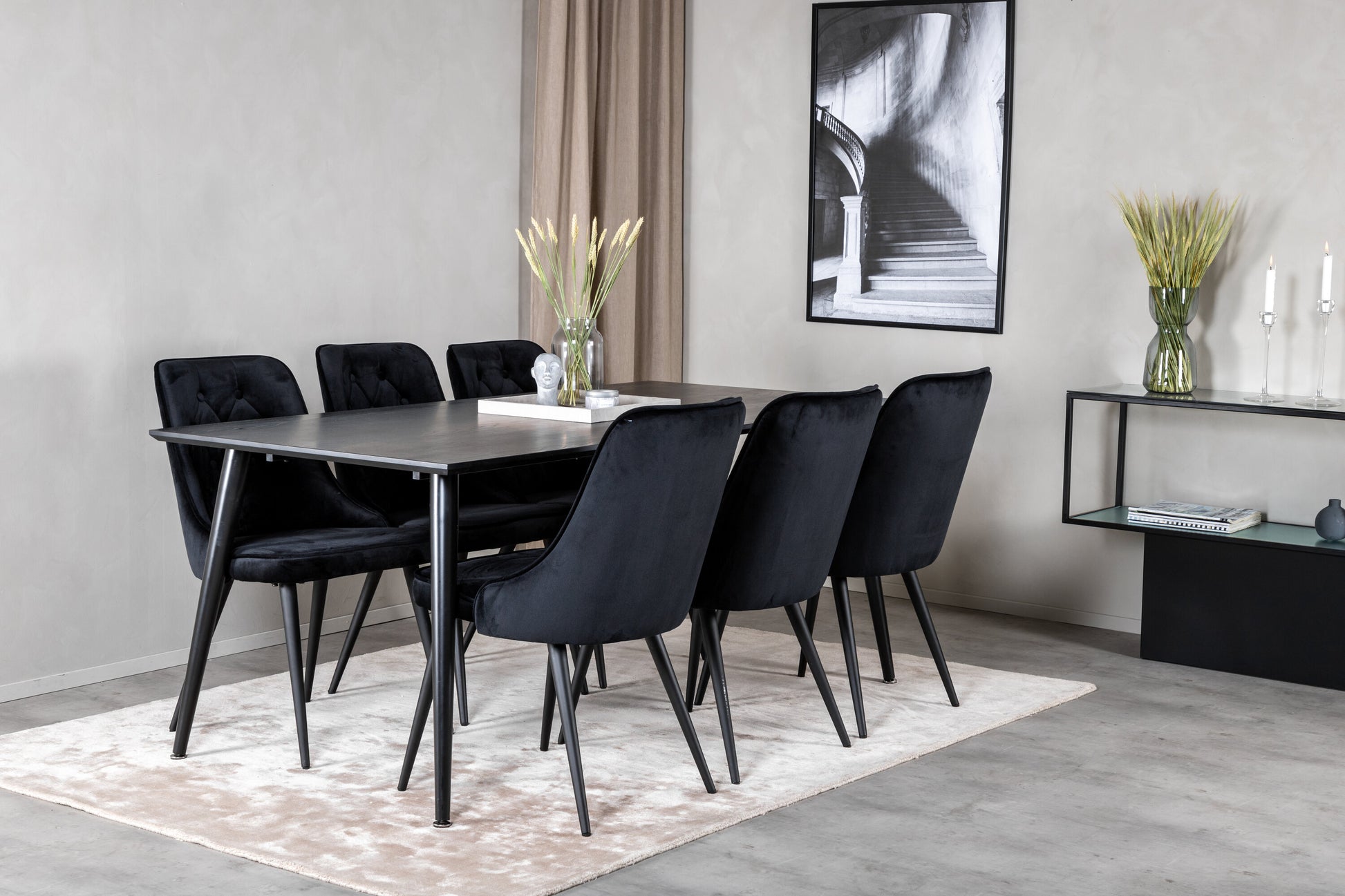 Dipp Matbord med Velvet Deluxe Stolarna Matgrupp