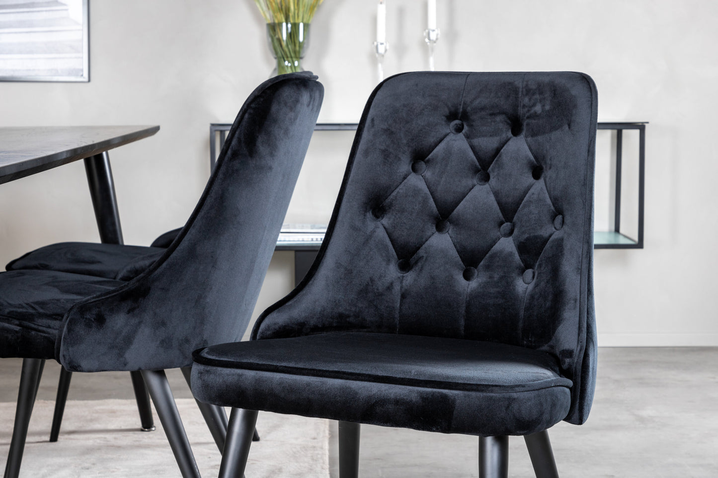 Dipp Matbord med Velvet Deluxe Stolarna Matgrupp