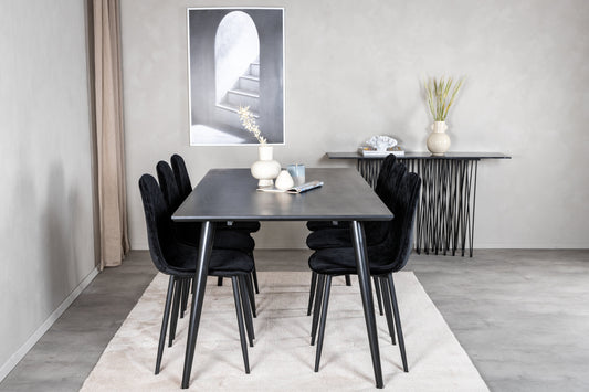 Dipp Matbord med Polar Stolarna – Bord: 75,5x180x90 Stol: 52x86x44