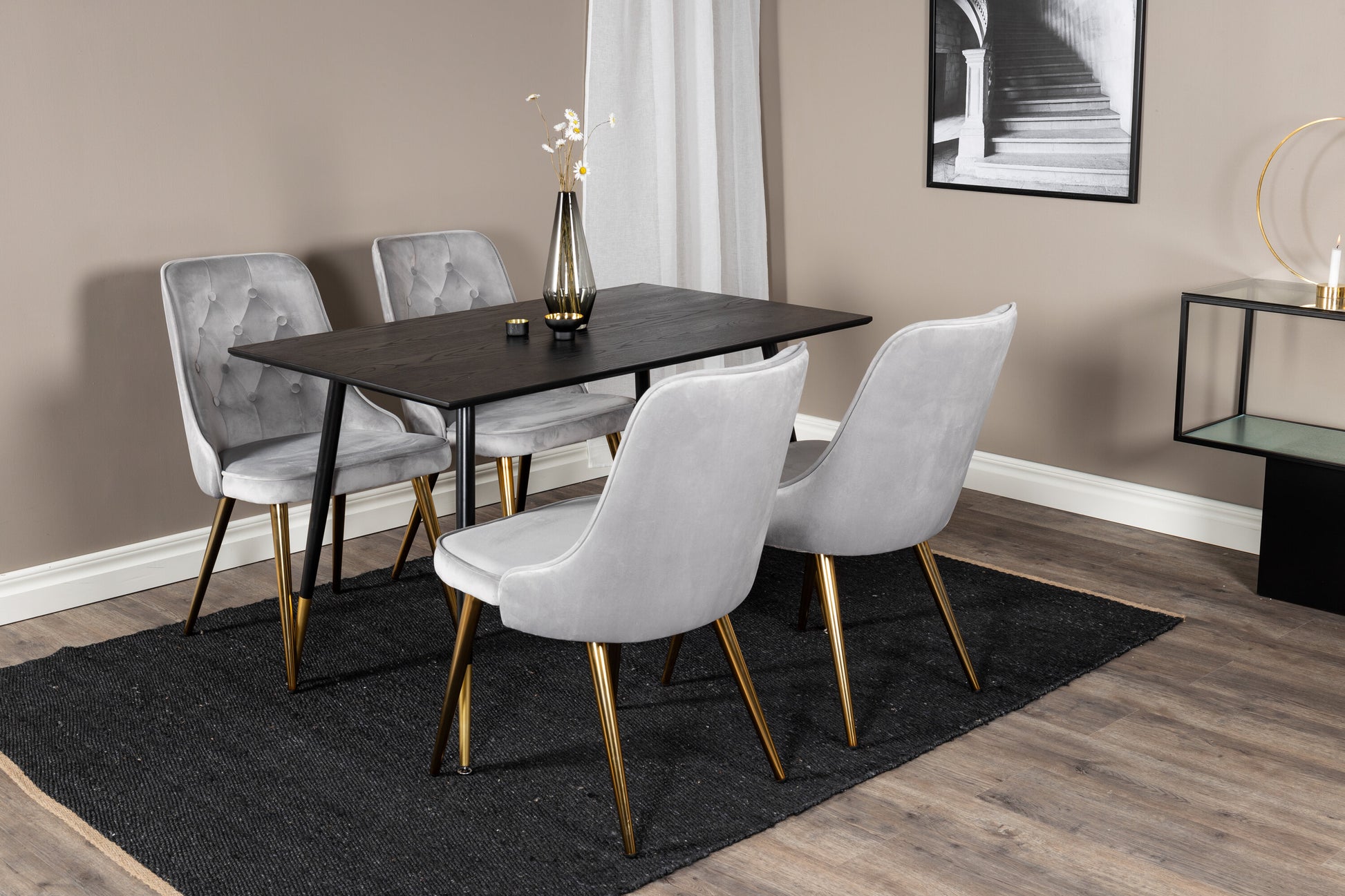 Dipp Matbord med Velvet Deluxe Stolarna Matgrupp