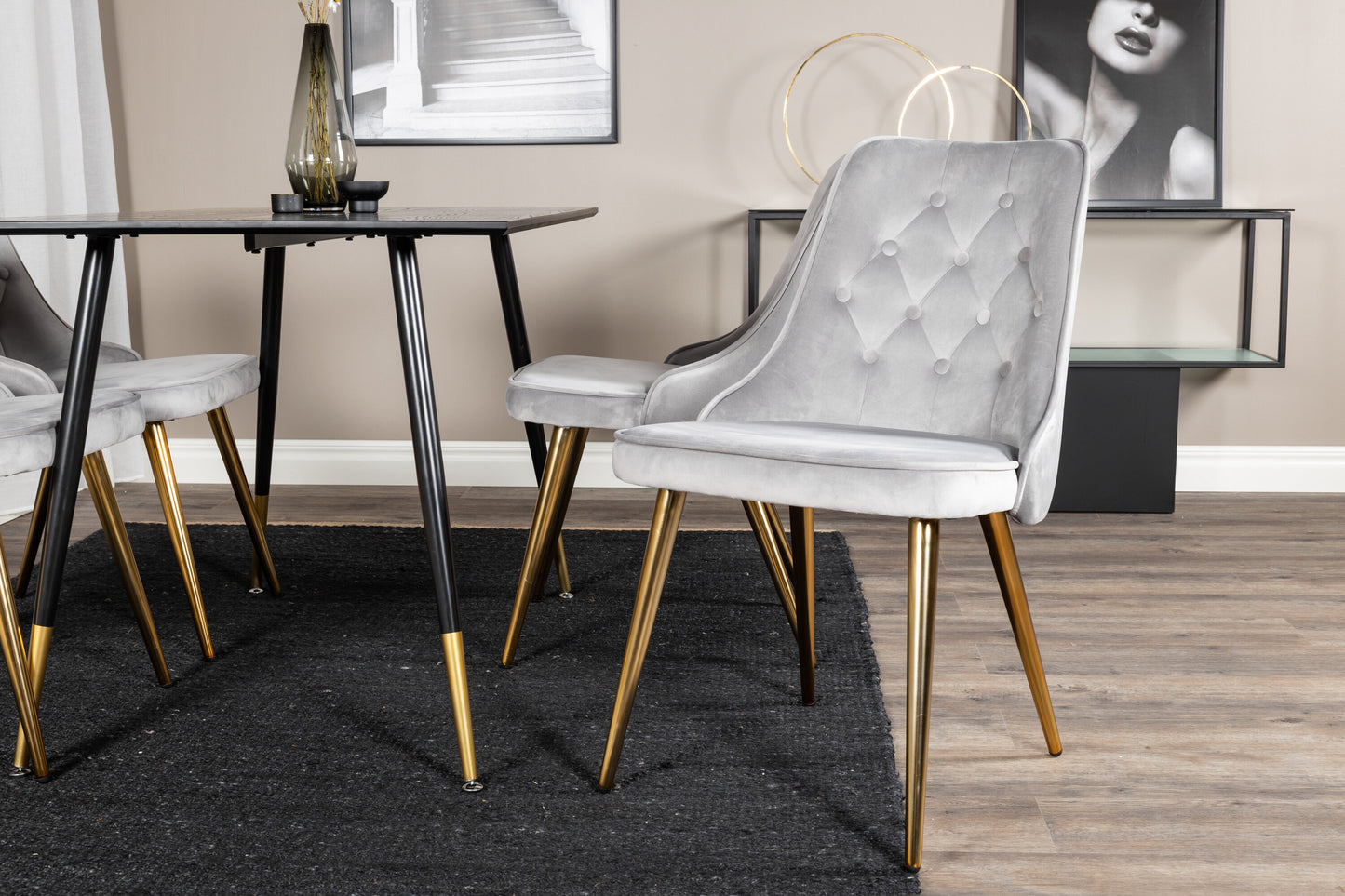 Dipp Matbord med Velvet Deluxe Stolarna Matgrupp
