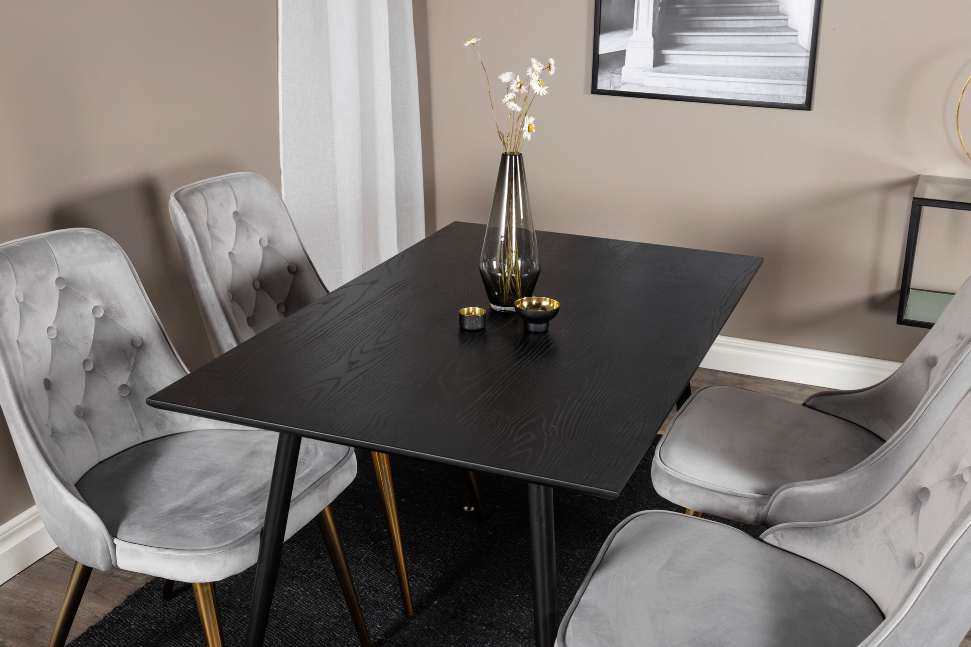 Dipp Matbord med Velvet Deluxe Stolarna Matgrupp
