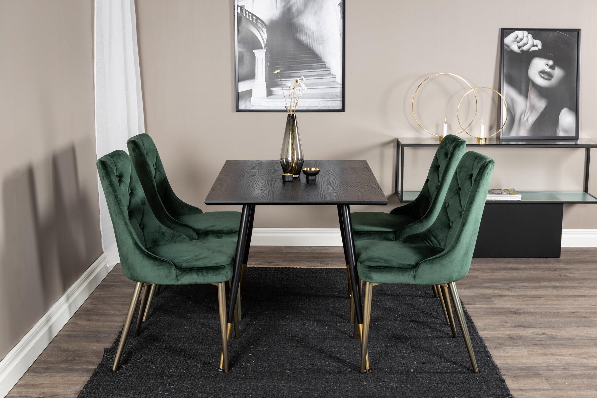 Dipp Matbord med Velvet Deluxe Stolarna Matgrupp