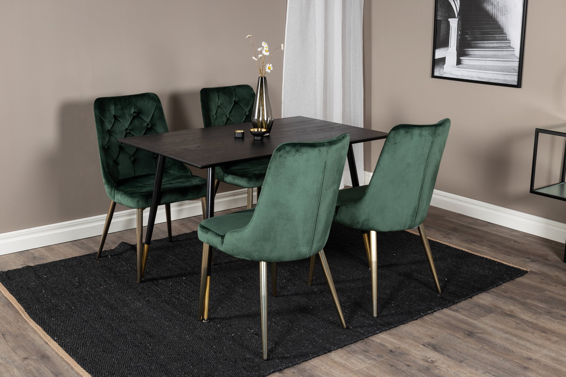 Dipp Matbord med Velvet Deluxe Stolarna Matgrupp