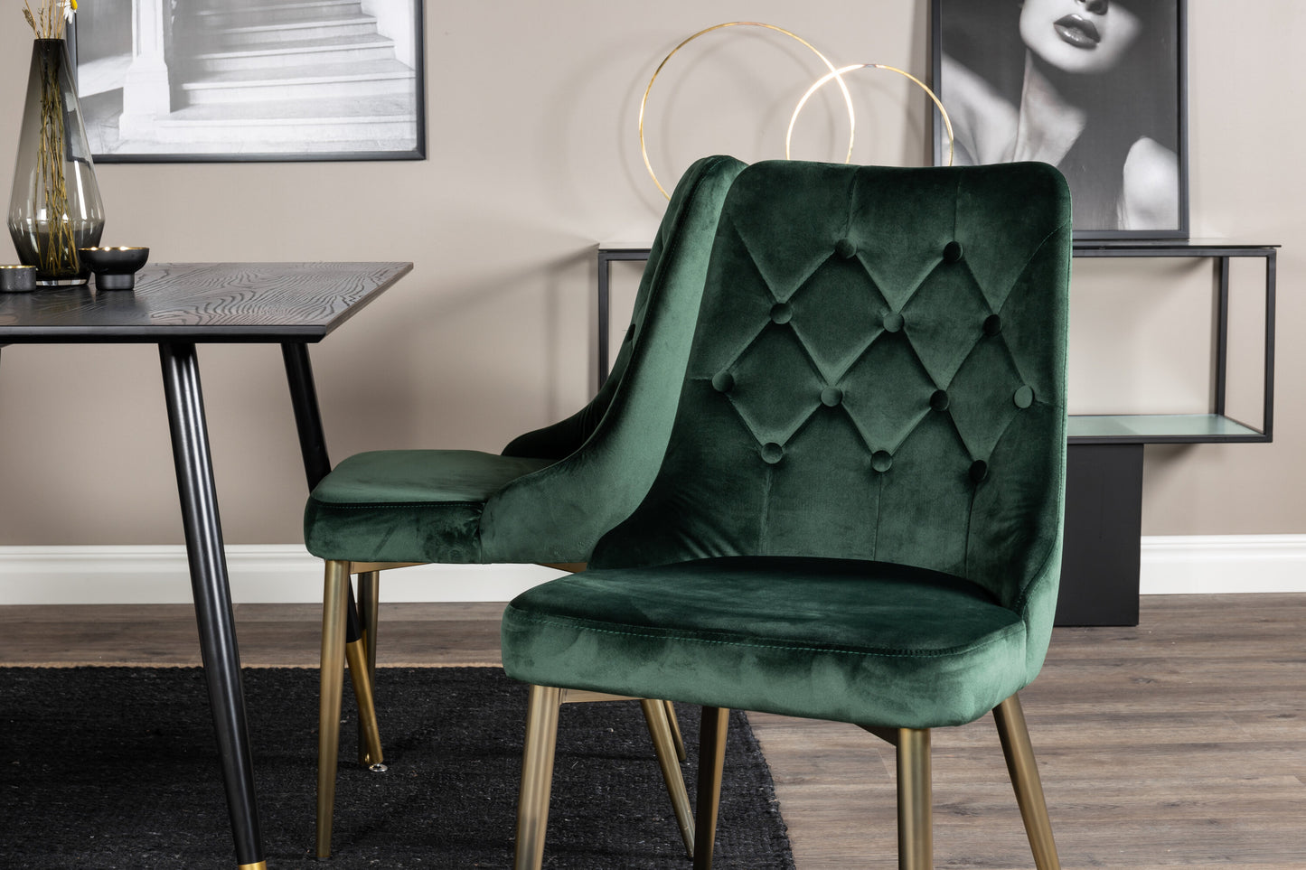 Dipp Matbord med Velvet Deluxe Stolarna Matgrupp