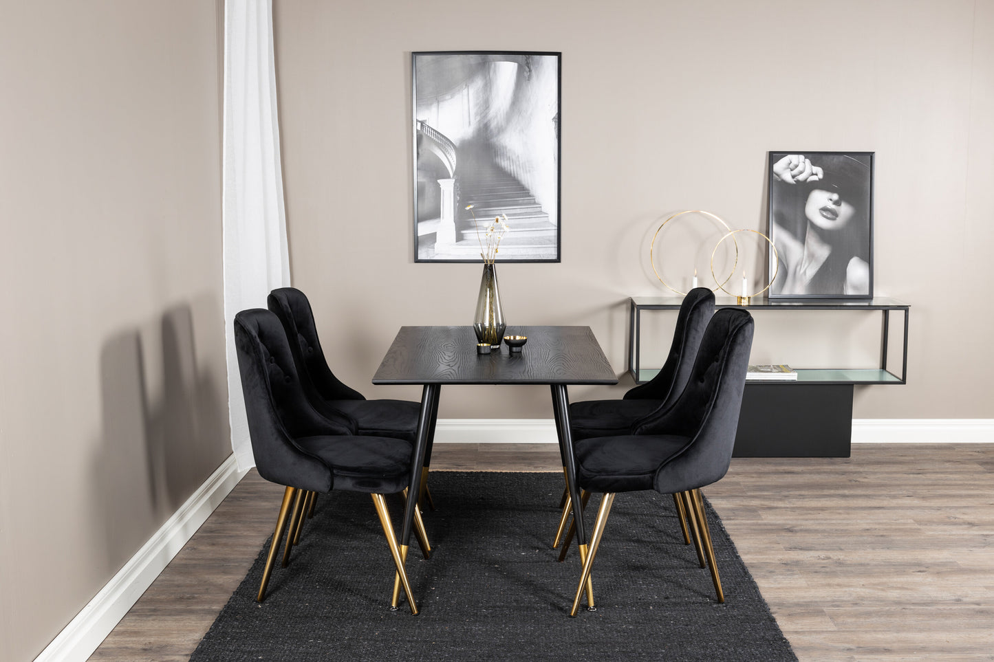Dipp Matbord med Velvet Deluxe Stolarna Matgrupp