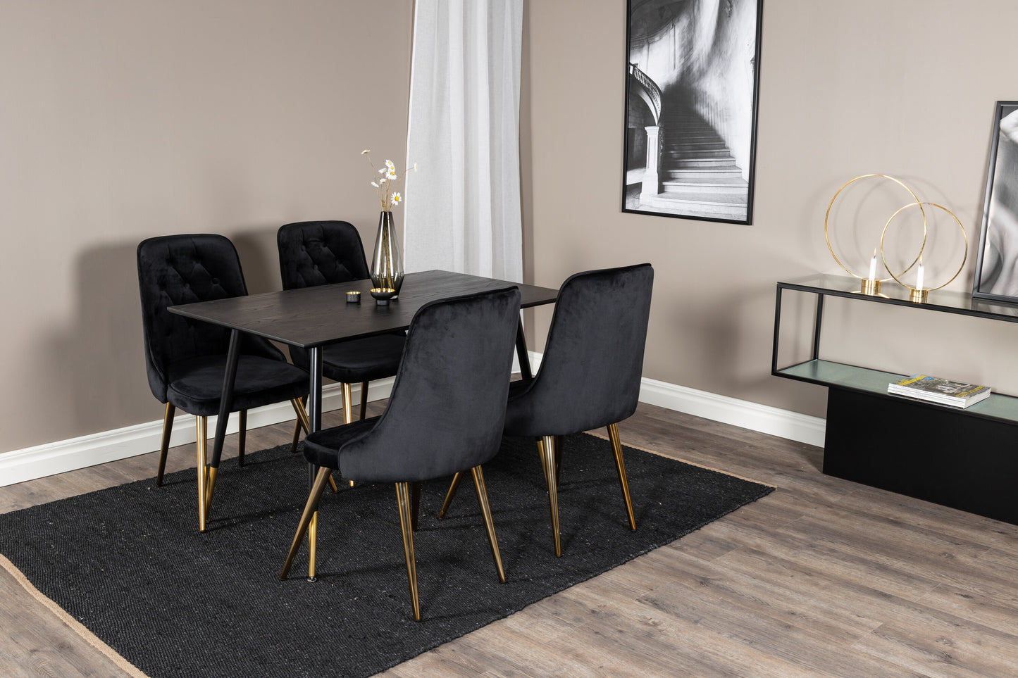 Dipp Matbord med Velvet Deluxe Stolarna Matgrupp