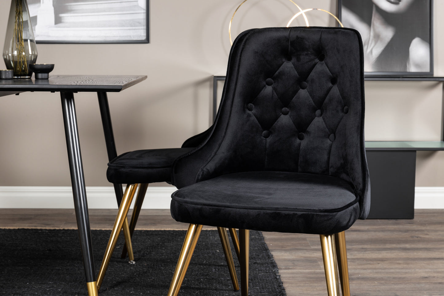 Dipp Matbord med Velvet Deluxe Stolarna Matgrupp
