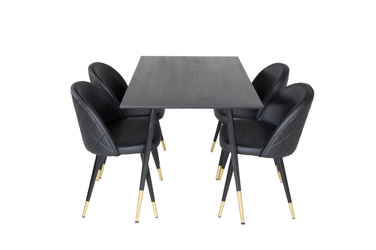 Dipp Matbord med Velvet Stolarna – Bord: 75x120x85 Stol: 57x76,5x50