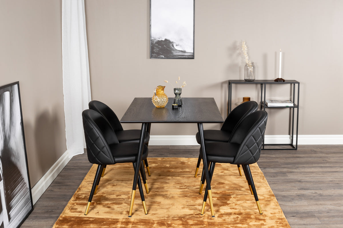 Dipp Matbord med Velvet Stolarna – Bord: 75x120x85 Stol: 57x76,5x50