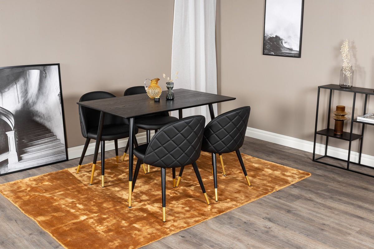 Dipp Matbord med Velvet Stolarna – Bord: 75x120x85 Stol: 57x76,5x50