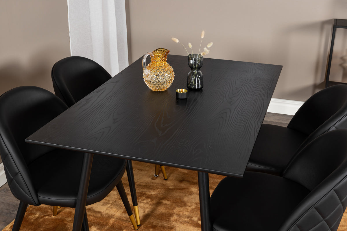 Dipp Matbord med Velvet Stolarna – Bord: 75x120x85 Stol: 57x76,5x50