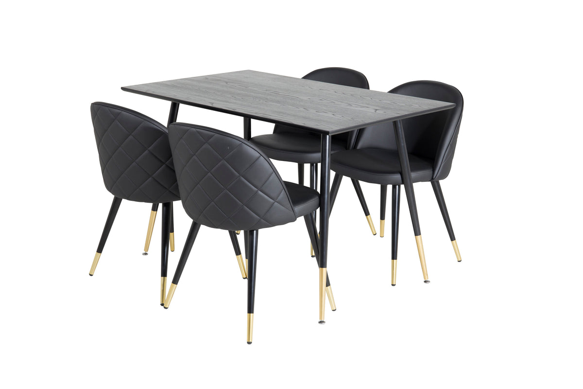 Dipp Matbord med Velvet Stolarna – Bord: 75x120x85 Stol: 57x76,5x50