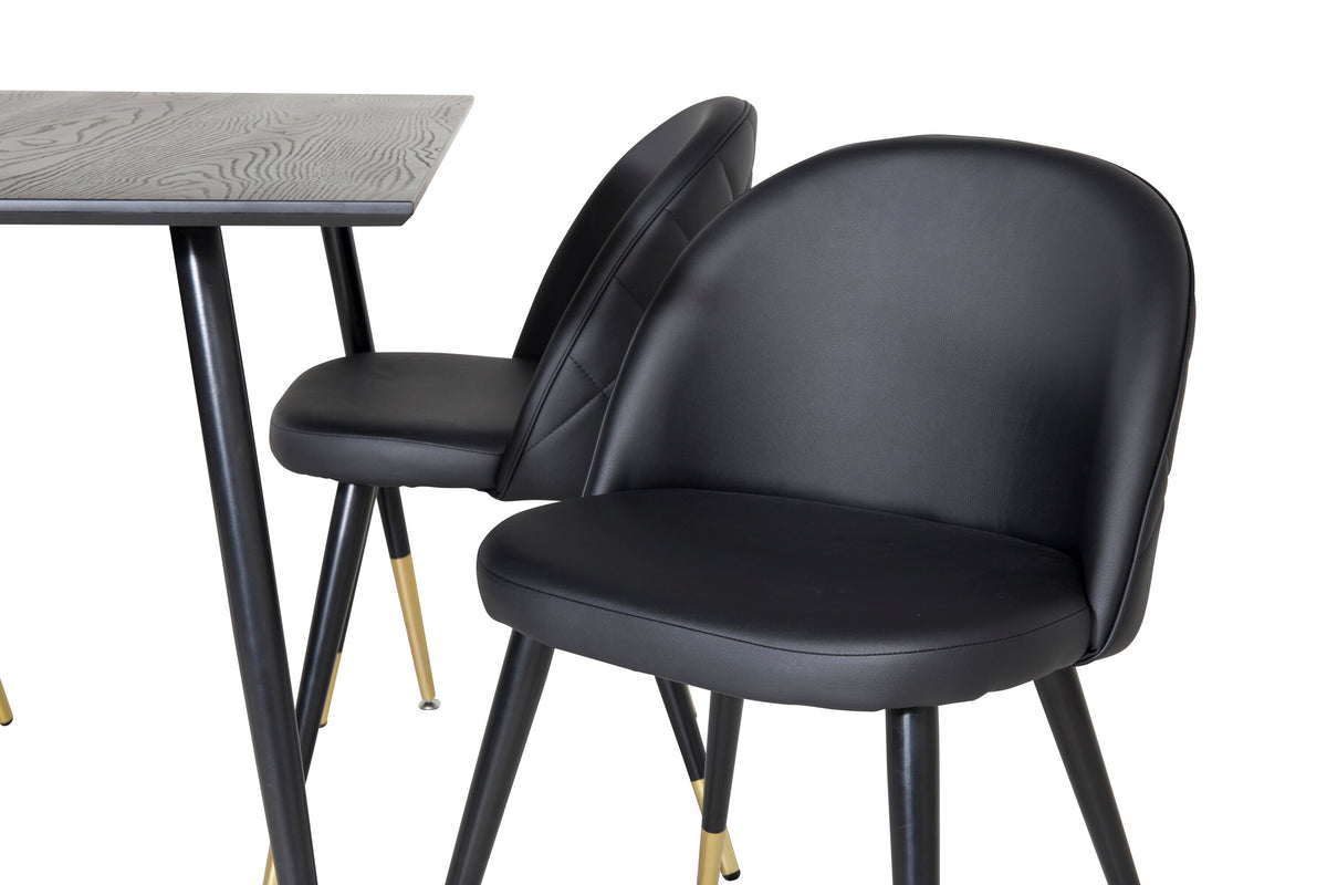 Dipp Matbord med Velvet Stolarna – Bord: 75x120x85 Stol: 57x76,5x50