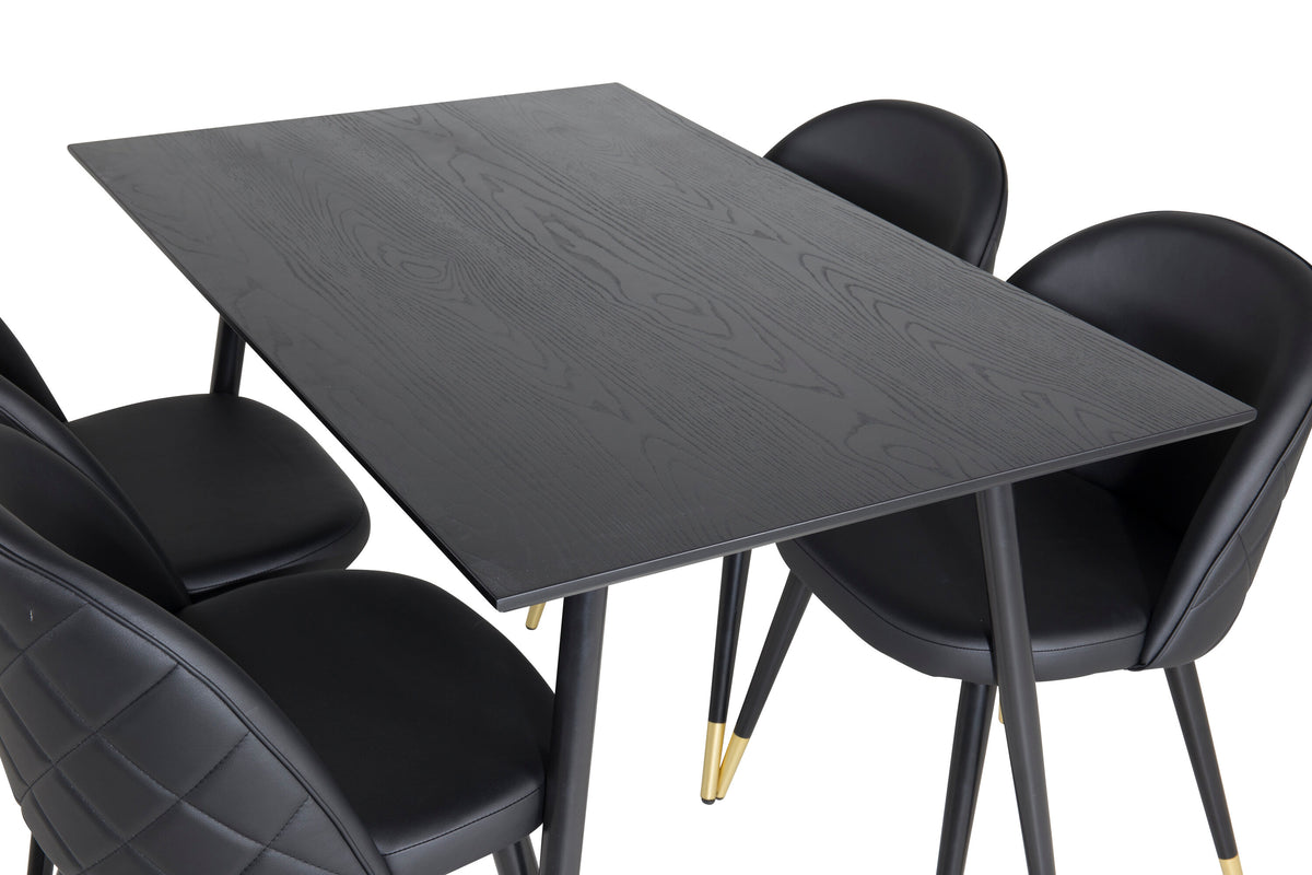 Dipp Matbord med Velvet Stolarna – Bord: 75x120x85 Stol: 57x76,5x50