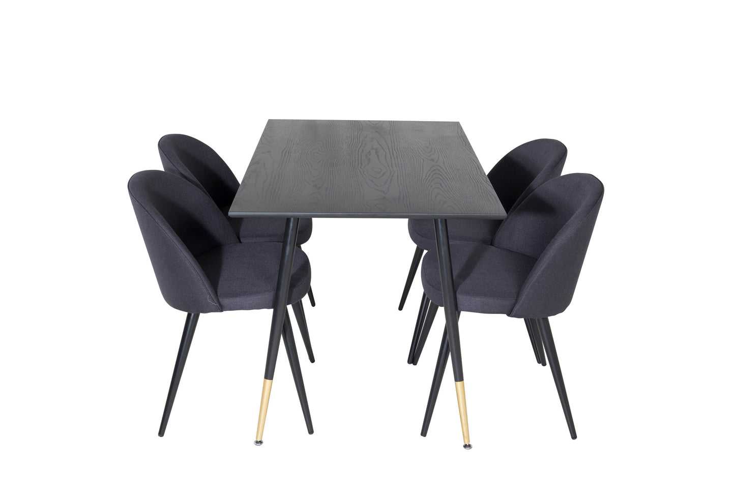 Dipp Matbord med Velvet Stolarna – Bord: 75x120x85 Stol: 57x76,5x50