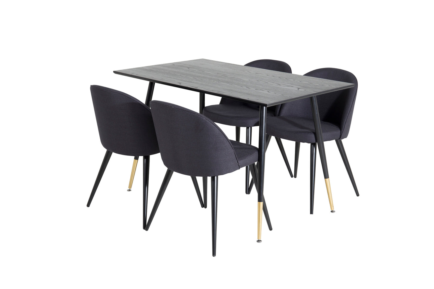 Dipp Matbord med Velvet Stolarna – Bord: 75x120x85 Stol: 57x76,5x50