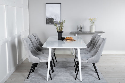 Polar Matbord med Velvet Deluxe Stolarna – Bord: 75x180x90 Stol: 66x88,5x50