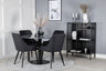 Estelle Matbord med Plaza Stolarna – Bord: ⌀106 Stol: 58x86x49