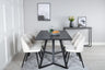 Marina Matbord med Velvet Stolarna – Bord: 75x180x90 Stol: 57x76,5x50