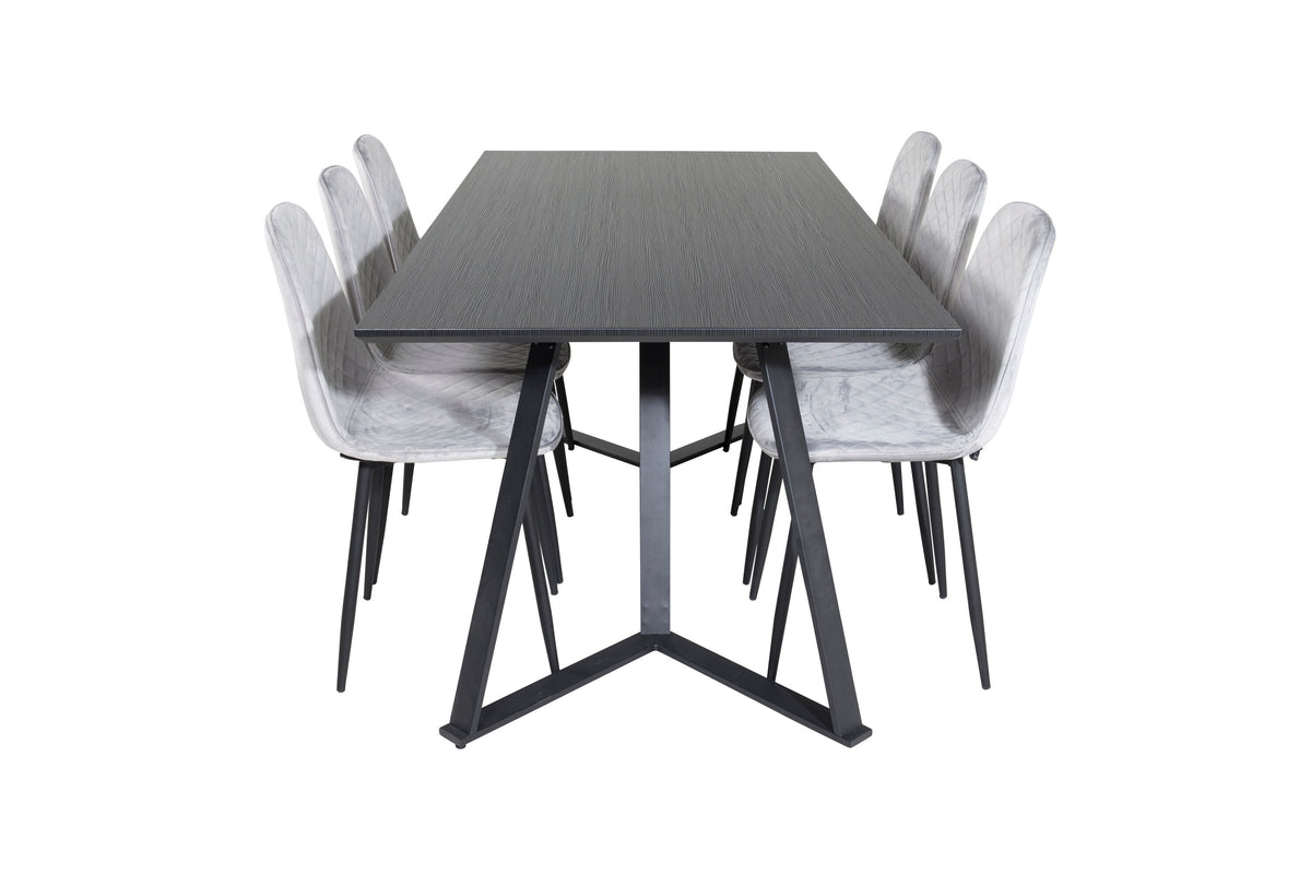 Marina Matbord med Polar Stolarna – Bord: 75x180x90 Stol: 52x86x44