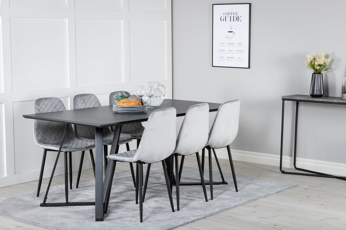 Marina Matbord med Polar Stolarna – Bord: 75x180x90 Stol: 52x86x44