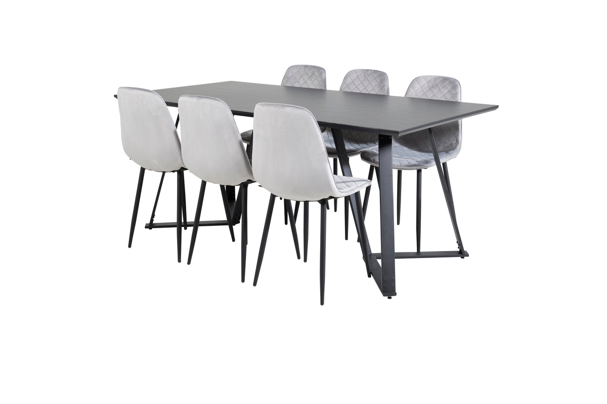 Marina Matbord med Polar Stolarna – Bord: 75x180x90 Stol: 52x86x44