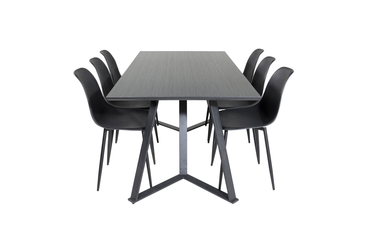 Marina Matbord med Polar Stolarna – Bord: 75x180x90 Stol: 58x81x45,5