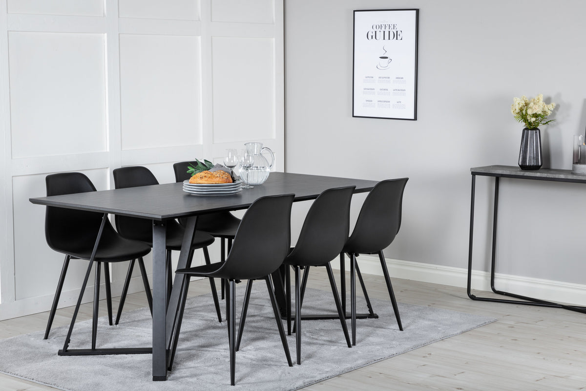 Marina Matbord med Polar Stolarna – Bord: 75x180x90 Stol: 58x81x45,5