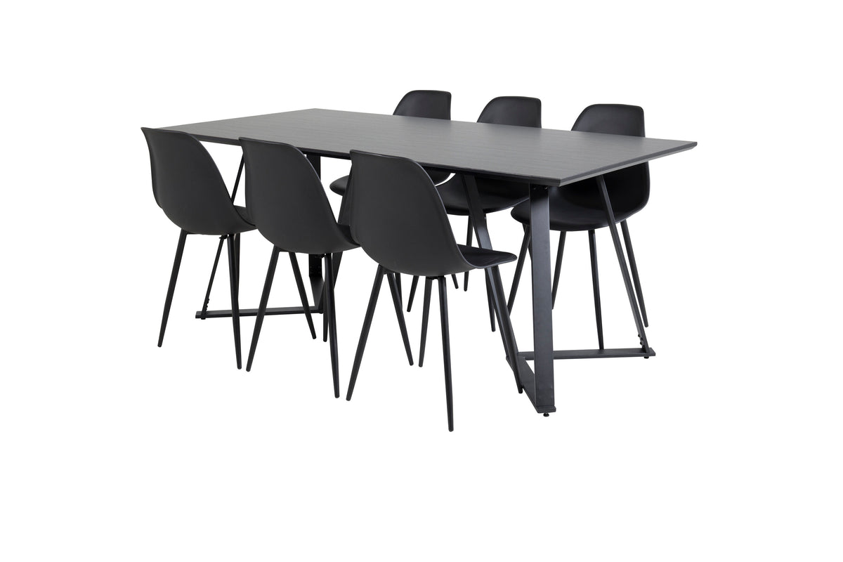 Marina Matbord med Polar Stolarna – Bord: 75x180x90 Stol: 58x81x45,5