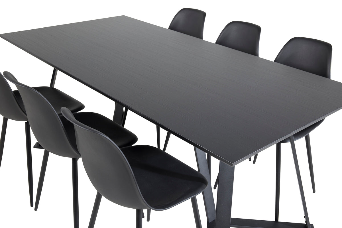 Marina Matbord med Polar Stolarna – Bord: 75x180x90 Stol: 58x81x45,5