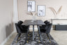 Marina Matbord med Velvet Stolarna – Bord: 75x180x90 Stol: 57x76,5x50