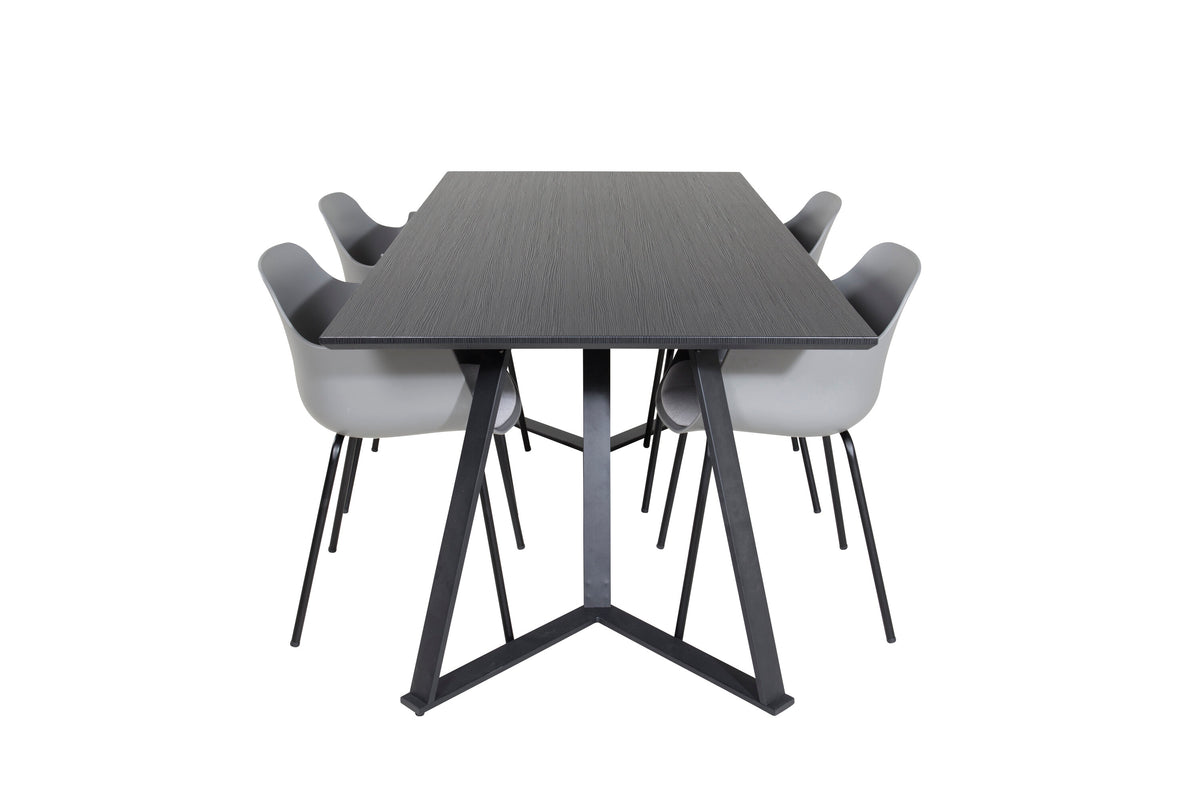 Marina Matbord med Comfort Stolarna – Bord: 75x180x90 Stol: 52x79,5x60,5