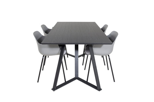Marina Matbord med Comfort Stolarna – Bord: 75x180x90 Stol: 52x79,5x60,5