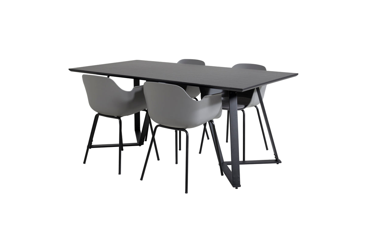 Marina Matbord med Comfort Stolarna – Bord: 75x180x90 Stol: 52x79,5x60,5