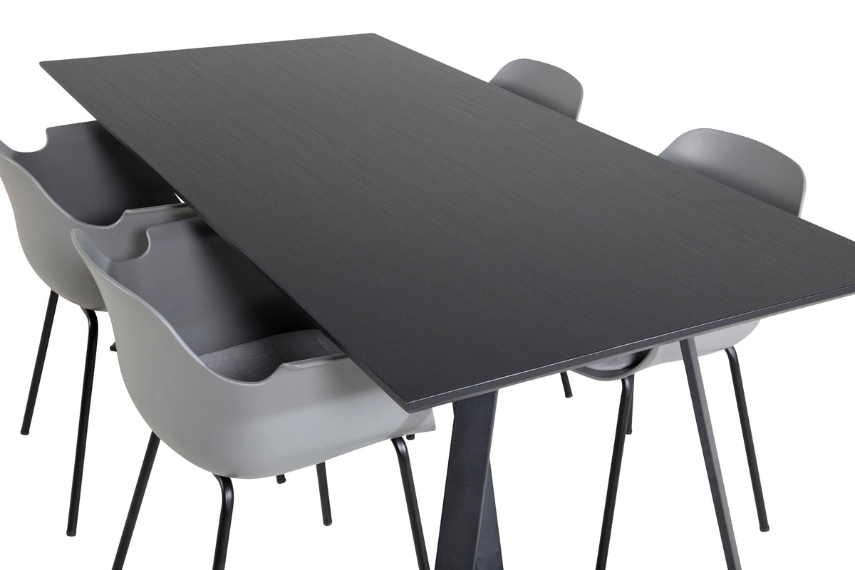 Marina Matbord med Comfort Stolarna – Bord: 75x180x90 Stol: 52x79,5x60,5