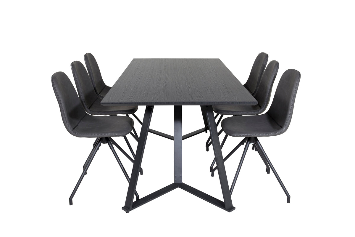 Marina Matbord med Polar Stolarna – Bord: 75x180x90 Stol: 54x88x44