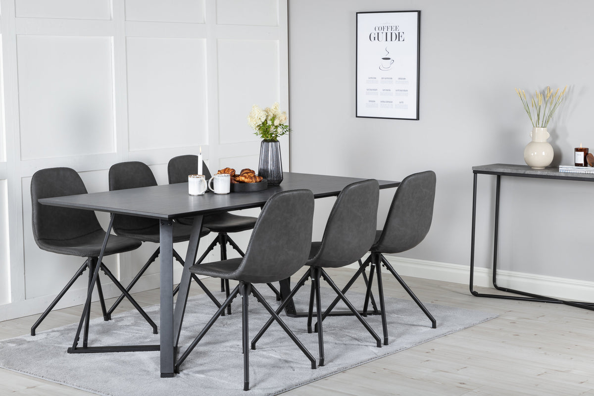 Marina Matbord med Polar Stolarna – Bord: 75x180x90 Stol: 54x88x44