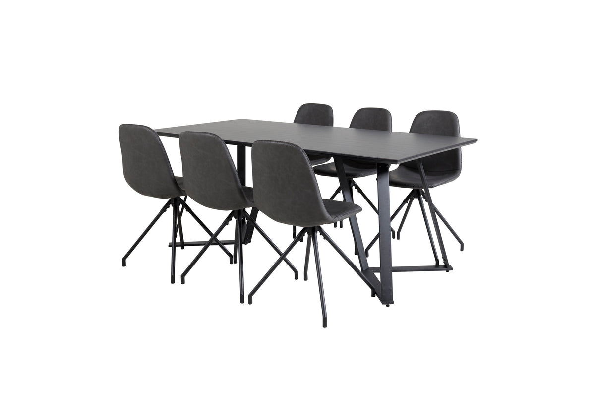 Marina Matbord med Polar Stolarna – Bord: 75x180x90 Stol: 54x88x44
