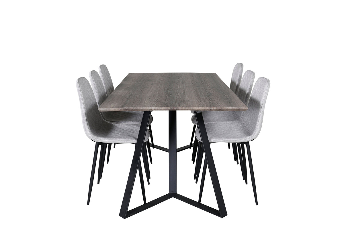 Marina Matbord med Polar Stolarna – Bord: 75x180x90 Stol: 52x86x44